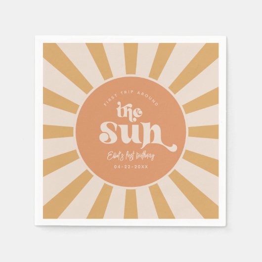 Serviette En Papier Voyage autour des serviettes Sun Party (Devant)