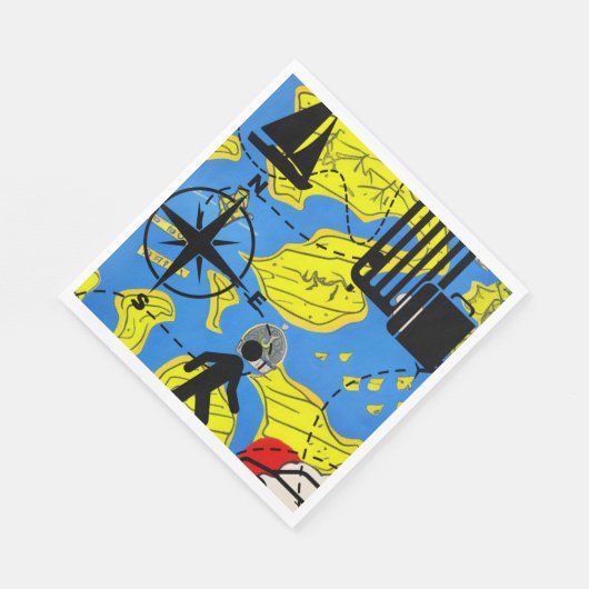 Serviette En Papier Voyage dans le monde (Coin)