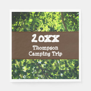 Serviette En Papier Voyage de camping en famille Réunion verte estival