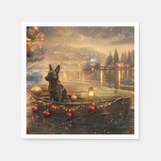 Serviette En Papier Voyage de Noël de Malinoi en Belgique (Devant)