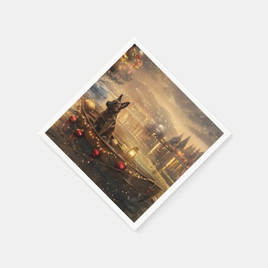 Serviette En Papier Voyage de Noël de Malinoi en Belgique (Coin)