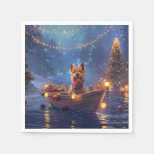 Serviette En Papier Voyage de Noël de Terrier australien (Devant)