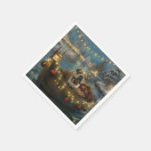 Serviette En Papier Voyage du festival de Noël de Bulldog (Coin)