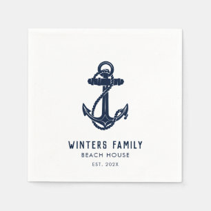 Serviette En Papier Voyage en bateau de famille nautique personnalisé 
