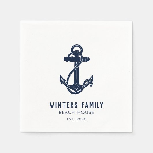 Serviette En Papier Voyage en bateau de famille nautique sur mesure An (Devant)