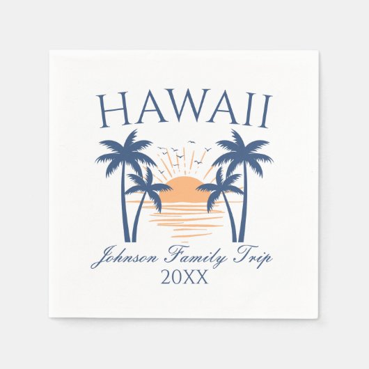 Serviette En Papier Voyage en famille Hawaii (Devant)