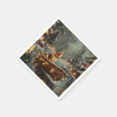 Serviette En Papier Voyage festif de Noël beagle (Coin)
