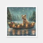 Serviette En Papier Voyage festif de Noël de Cairn Terrier (Devant)