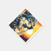 Serviette En Papier Voyage impressionniste de loup majestueux (Coin)