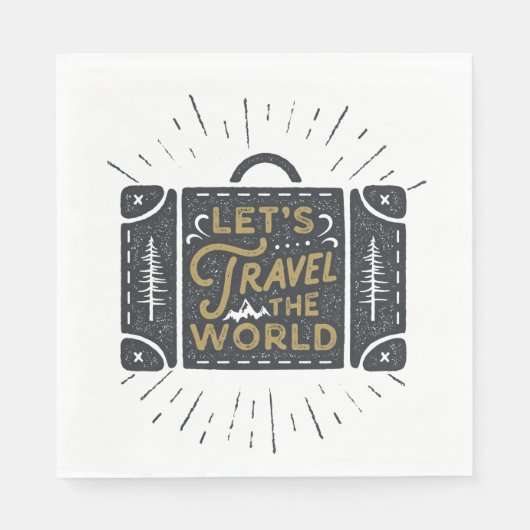 Serviette En Papier Voyageons dans le monde (Devant)