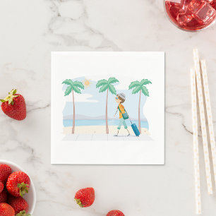 Serviette En Papier Voyageur de vacances Tropical Fun Beach Travel