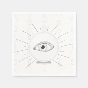 Serviette En Papier Voyante Œil de Voyant Boule de Cristal Ésotérique