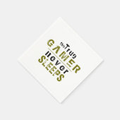 Serviette En Papier Vrai Gamer ne dort jamais Typographie Gamer (Coin)