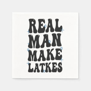 Serviette En Papier Vrai homme fait des latkes drôles groovy Hanukkah