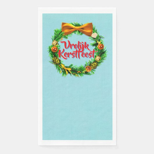 Serviette En Papier Vrolijk Kerstfeest Néerlandais Joyeux Noël (Devant)