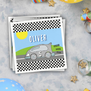 Serviette En Papier Vroom Vroom Racing Voiture Road Boy Fête d'anniver