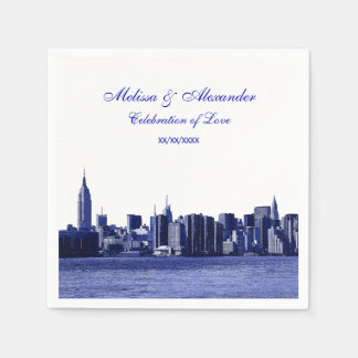Serviette En Papier Vue de la ville de New York en silhouette avec une
