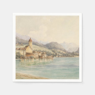 Serviette En Papier Vue de St. Wolfgang sur le lac Wolfgang Carl Lafit