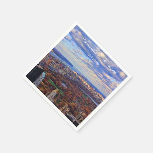 Serviette En Papier Vue d'en haut : Automne à Central Park 01 (Coin)