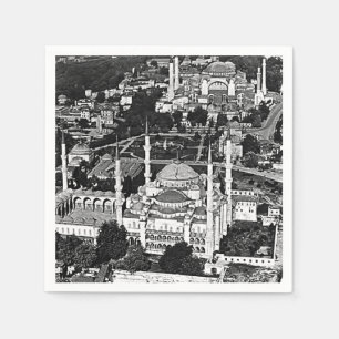 Serviette En Papier Vue d'ensemble de la mosquée bleue d'Istanbul en T