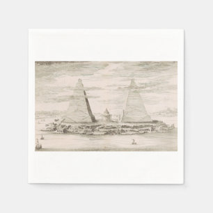 Serviette En Papier Vue des pyramides près de la tombe des rois égypti