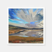 SERVIETTE EN PAPIER VUE DU LAC (Devant)