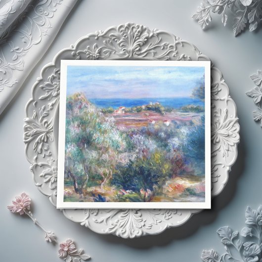 Serviette En Papier Vue mer par Auguste Renoir