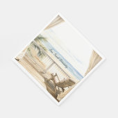 Serviette En Papier Vue océanique plage sérénité (Coin)