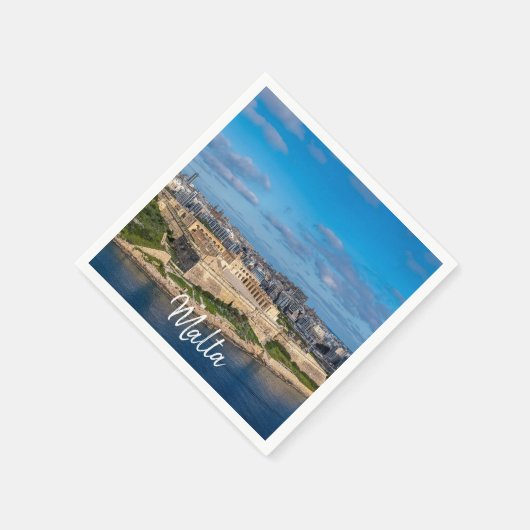 Serviette En Papier Vue panoramique de Sliema à Malte (Coin)