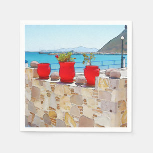 Serviette En Papier Vue sur la mer