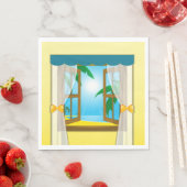 Serviette En Papier Vue sur la plage d'été (En situation)