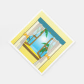 Serviette En Papier Vue sur la plage d'été (Coin)