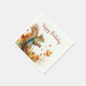 Serviette En Papier Vues automne / Automne Écureuil - Fête d'anniversa (Coin)