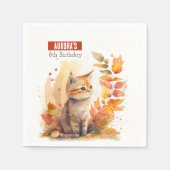 Serviette En Papier Vues automne / automne Kitten - fête d'anniversair (Devant)