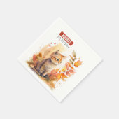 Serviette En Papier Vues automne / automne Kitten - fête d'anniversair (Coin)