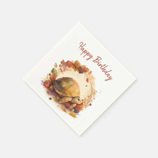 Serviette En Papier Vues automne / automne Tortoise - fête d'anniversa (Coin)