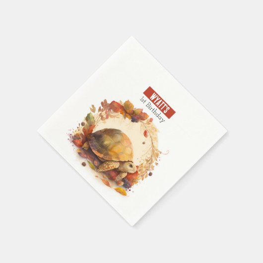 Serviette En Papier Vues automne / automne Tortoise - fête d'anniversa (Coin)