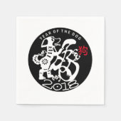 Serviette En Papier W Chien Papercut Chine Nouvel An 2018 Papier Napki (Devant)