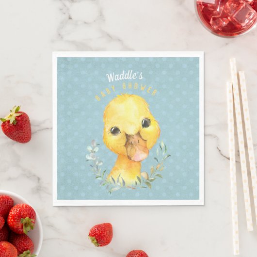Serviette En Papier Waddle McQuackers Baby shower de canard mignon (En situation)