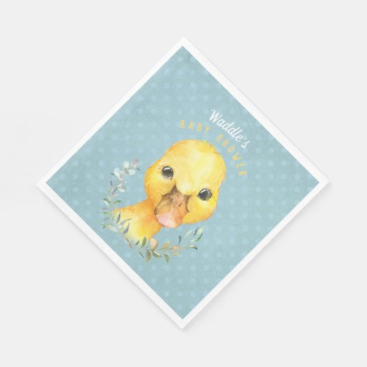 Serviette En Papier Waddle McQuackers Baby shower de canard mignon (Coin)