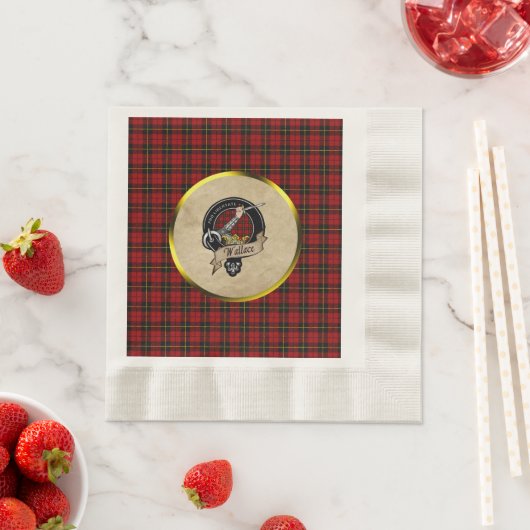 Serviette En Papier Wallace Clan Badge & Tartan (En situation)