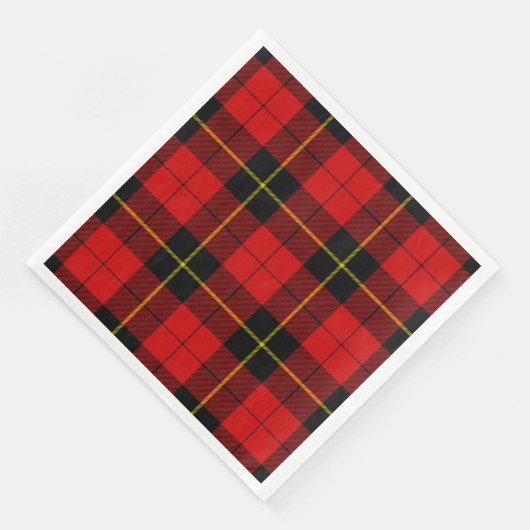 Serviette En Papier Wallace tartan rouge noir plaid (Coin)
