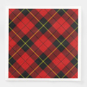 Serviette En Papier Wallace tartan rouge noir plaid (Devant)