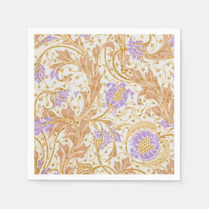 Serviette En Papier Walter Crane Arts and Crafts Art floral pourpre