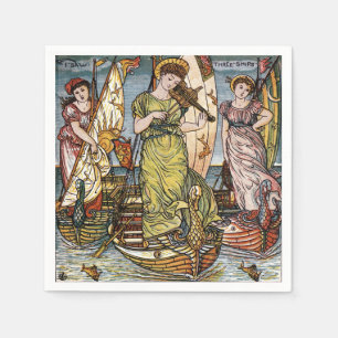 Serviette En Papier Walter Crane Navires,Dames Élégantes,Art Nouveau