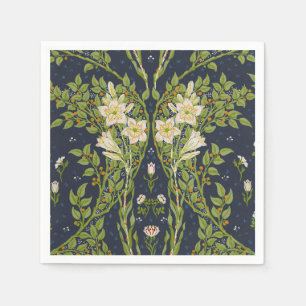 Serviette En Papier Walter Crane Vintage Navy motif Lily blanc