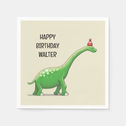 Serviette En Papier Walter le Dinosaur (Devant)