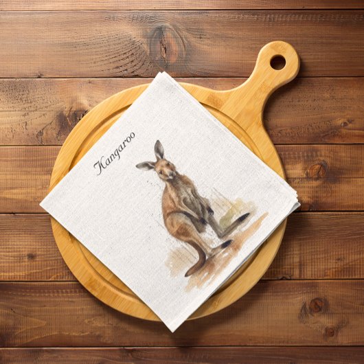 Serviette En Papier Wanderer extérieur : aquarelle Kangaroo personnali