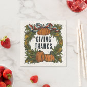 Serviette En Papier Warm Americana Harvest Thanksgiving  (En situation)