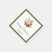 Serviette En Papier Warm Earth Tone Christmas Tree Personalized Napkin (Coin)